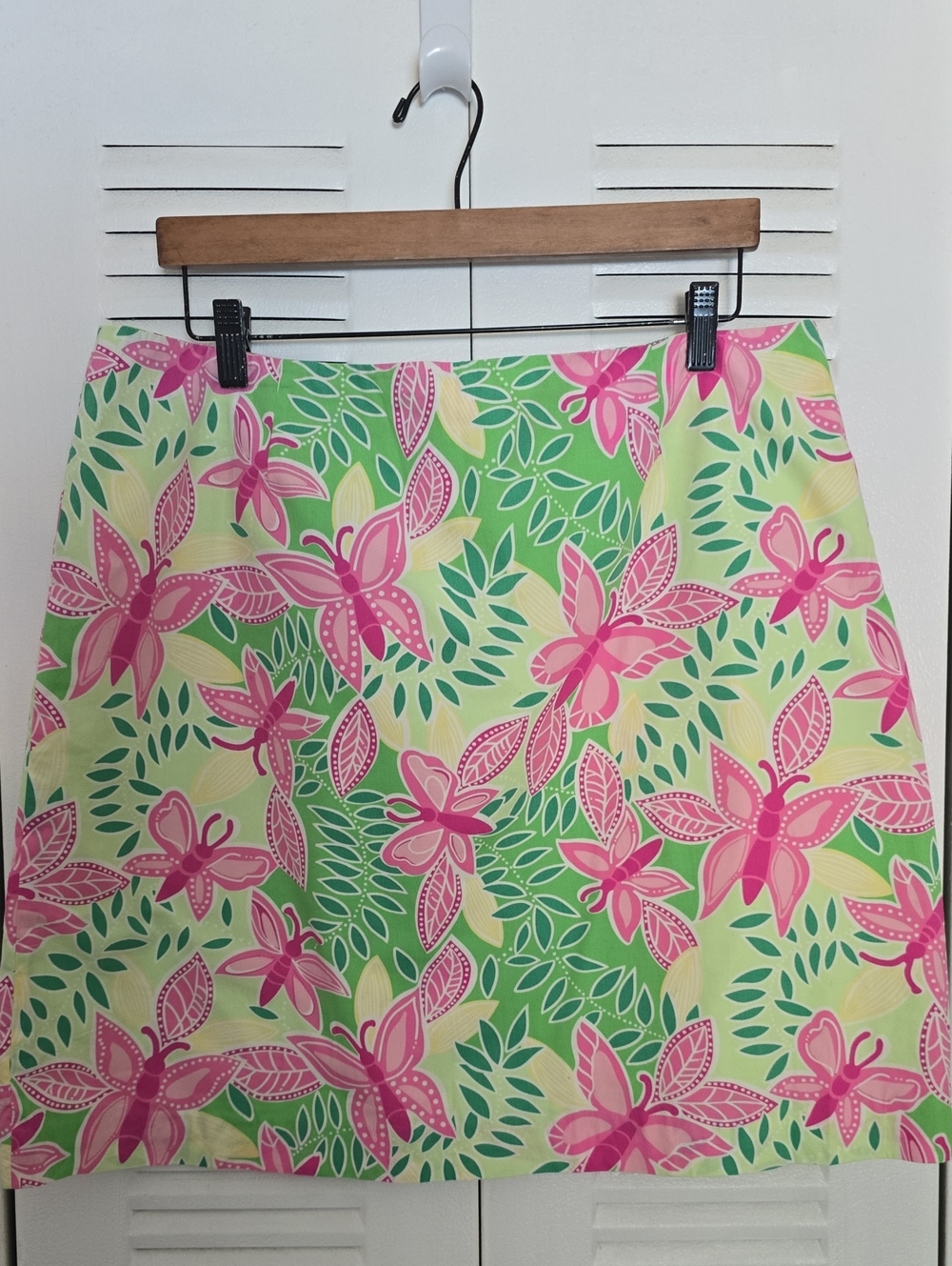 Lilly Pulitzer Pink & Green Floral A-Line Skirt
